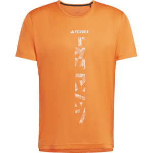 Adidas Men's Terrex Agravic Trail Running T-Shirt Semi Impact Orange/White S, Semi Impact Orange/White