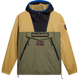 Napapijri Unisex Rainforest Ripstop Anorak Jacket Green/Beige L, Green/Beige