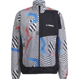 Adidas Men's Terrex Trail Running Printed Wind Jacket White/Black S, White/Black