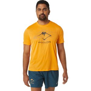 Asics Men's Fujitrail Logo Short Sleeve Top Fellow Yellow/Lichen Green/Graphite Grey XL, Fellow Yellow/Lichen Green/Graphite Grey