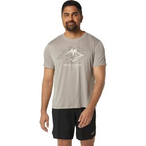 Asics Men's Fujitrail Logo Short Sleeve Top Moonrock/Mantle Green/Oatmeal L, Moonrock/Mantle Green/Oatmeal