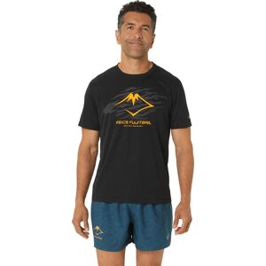 Asics Men's Fujitrail Logo Short Sleeve Top Performance Black/Carbon/Fellow Yellow L, Performance Black/Carbon/Fellow Yellow