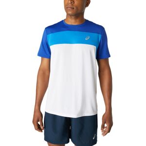 Asics Men's Race Short Sleeve Top Brilliant White/Monaco Blue XS, Brilliant White/Monaco Blue