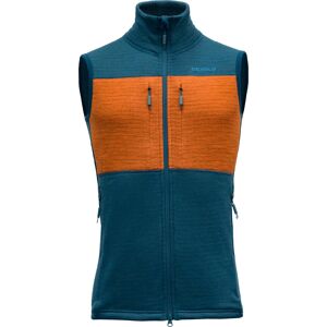 Devold Men's Egga Grid Merino Vest Flood/Flame S, FLOOD/FLAME