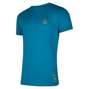 La Sportiva Men's Climbing On The Moon T-Shirt Turchese/Giallo L, Turchese/Giallo
