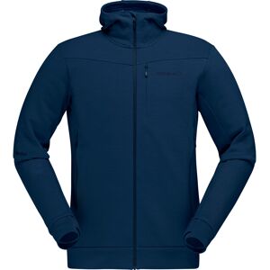 Norrøna Men's Falketind Warmwool2 Stretch Zip Hood Indigo Night XXL, Indigo Night