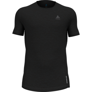 Odlo Men's BL Top Crew Neck S/S Natural Performance Black S, Black