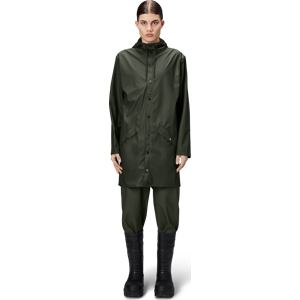 Rains Unisex Long Jacket Green M, Green