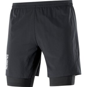 Salomon Men's Cross Twinskin Shorts Deep Black XL, DEEP BLACK/