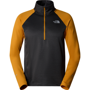 The North Face Men's 1/4 Zip Run Fleece Asphalt Grey Heather/Citron Yellow S, ASPHALT GREY HR/CTRNYLW