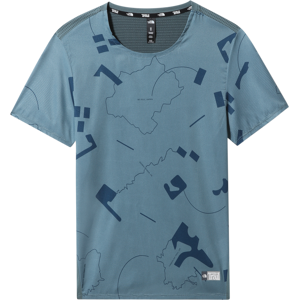 The North Face Men's Printed Sunriser Short Sleeve Shirt Goblin Blue Trail Marker Print S, Goblin Blue Trail Marker Print