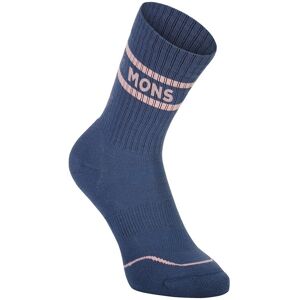 Mons Royale Signature Crew Sock (Dark Denim/Powder Pink, 35-37)