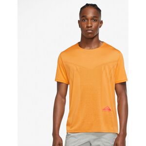 Nike Drifit Rise 365 Løbe Tshirt Herrer Tøj Orange Xl