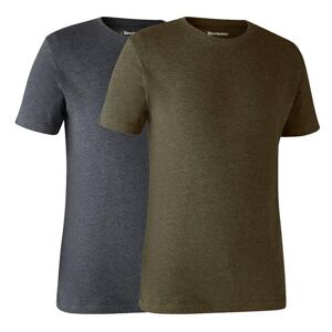 Deerhunter Mens Basic 2-pack T-Shirt, Adventure Green Melange S