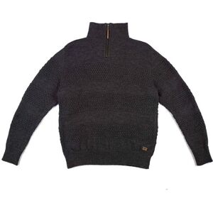 Fuza Wool Mens Nyhavn 1/2 Zip Sweater, Coal S