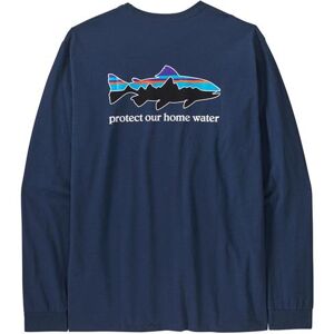 Patagonia Mens L/S Home Water Trout Responsibili-Tee, Lagom Blue