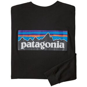 Patagonia Mens L/S P-6 Logo Responsibili-Tee, Black S