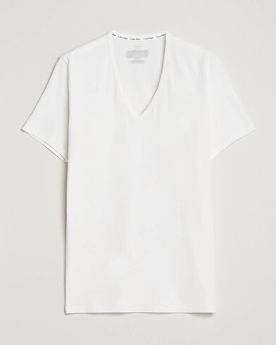 Calvin Klein Cotton V-Neck Tee 2-Pack White men S Hvid