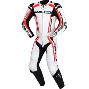 iXS Mono de Cuero de Dos Piezas  Sport RS-800 Blanco-Negro-Rojo