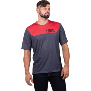 100% Camiseta de MTB  AIRMATIC Carbón-Rojo Racer