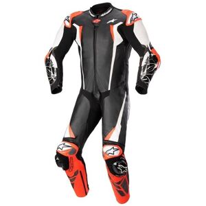 Mono Alpinestars Racing Absolute V2 1 Pc Leather Negro Blanco Rojo Fluor