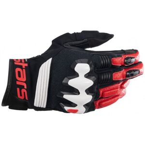 Guantes Alpinestars Halo Leather Negro Blanco Rojo Brillo  3504822-1304