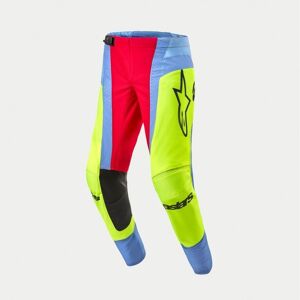 Pantalón Alpinestars Techstar Ocuri Azul Claro Amarillo Fluor Rojo  3727024-7064