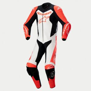 Mono Alpinestars Gp Force Lurv 1Pc Cuero Rojo Fluor Blanco Negro  3152124-3022