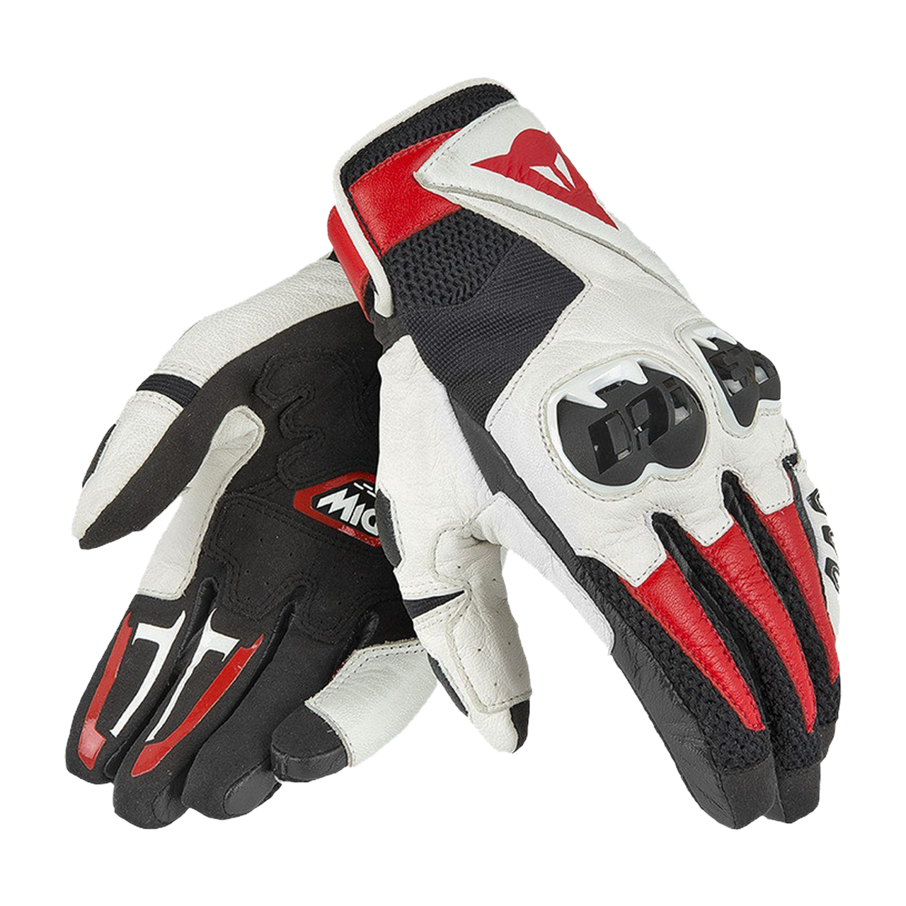 Dainese Guantes de Moto  MIG C2 Negro-Blanco- Rojo Lava