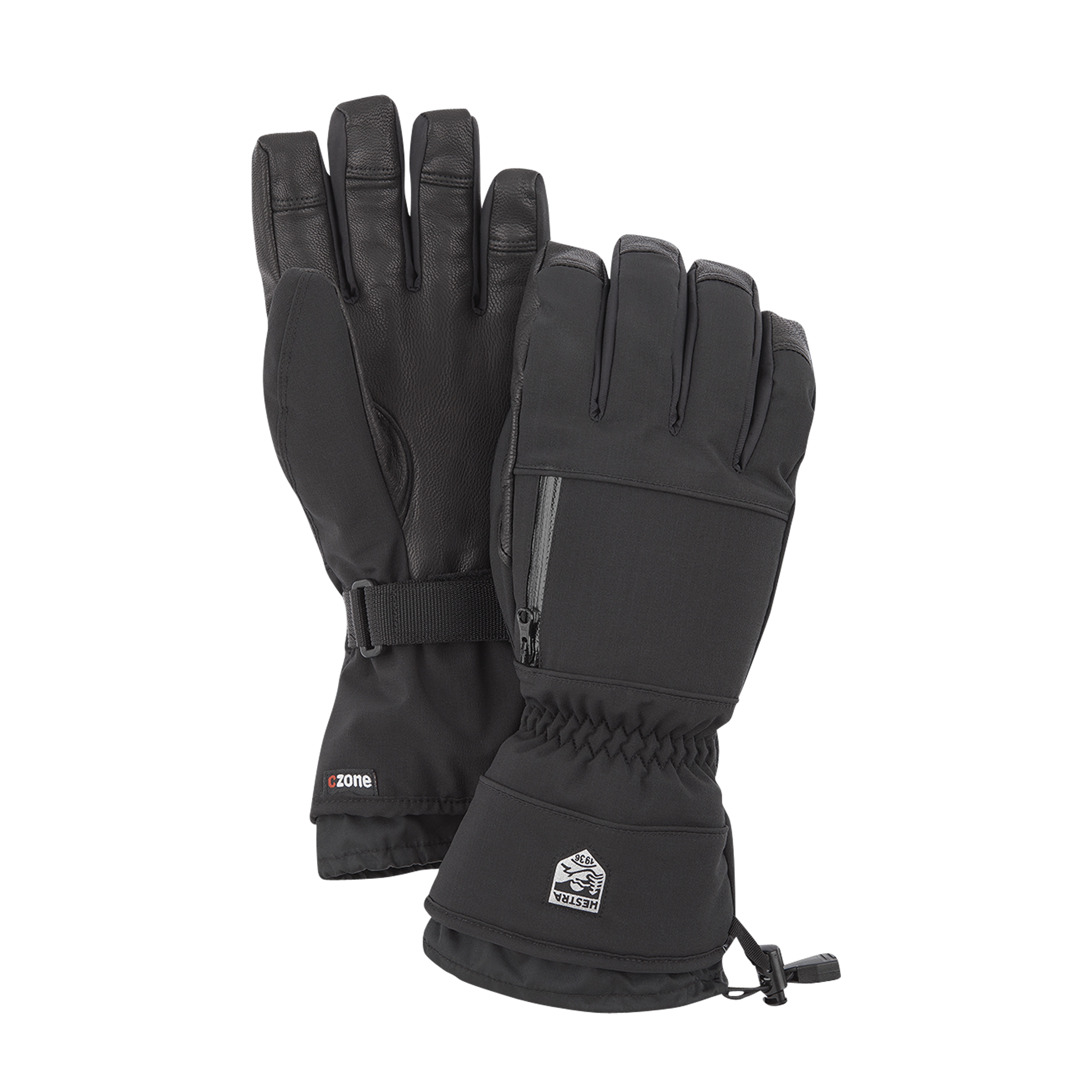 Hestra Guantes Moto de Nieve  CZone Pointer Short Finger Negros