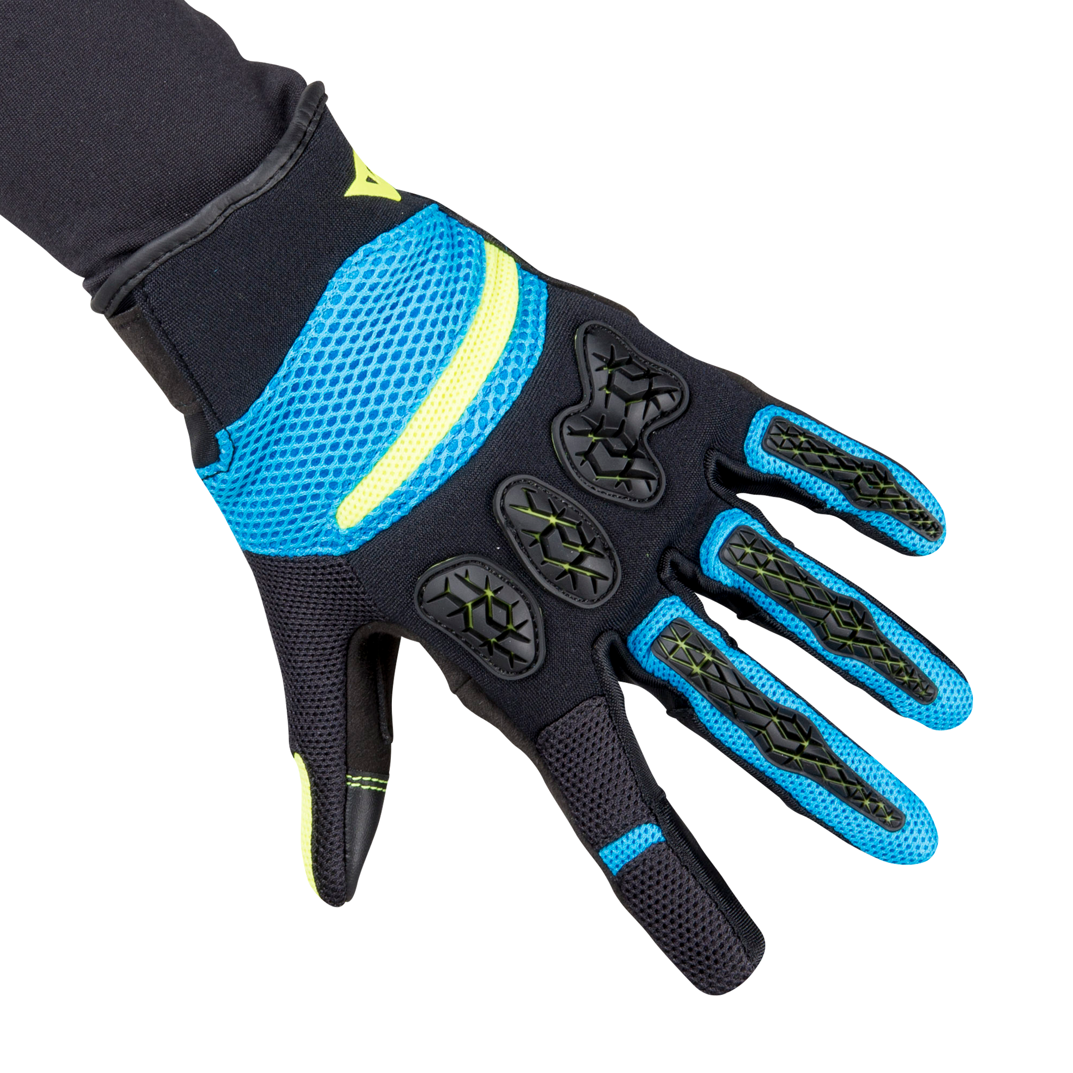 Dainese Guantes de Moto  Aerox Negro-Azul-Amarillo Fluo