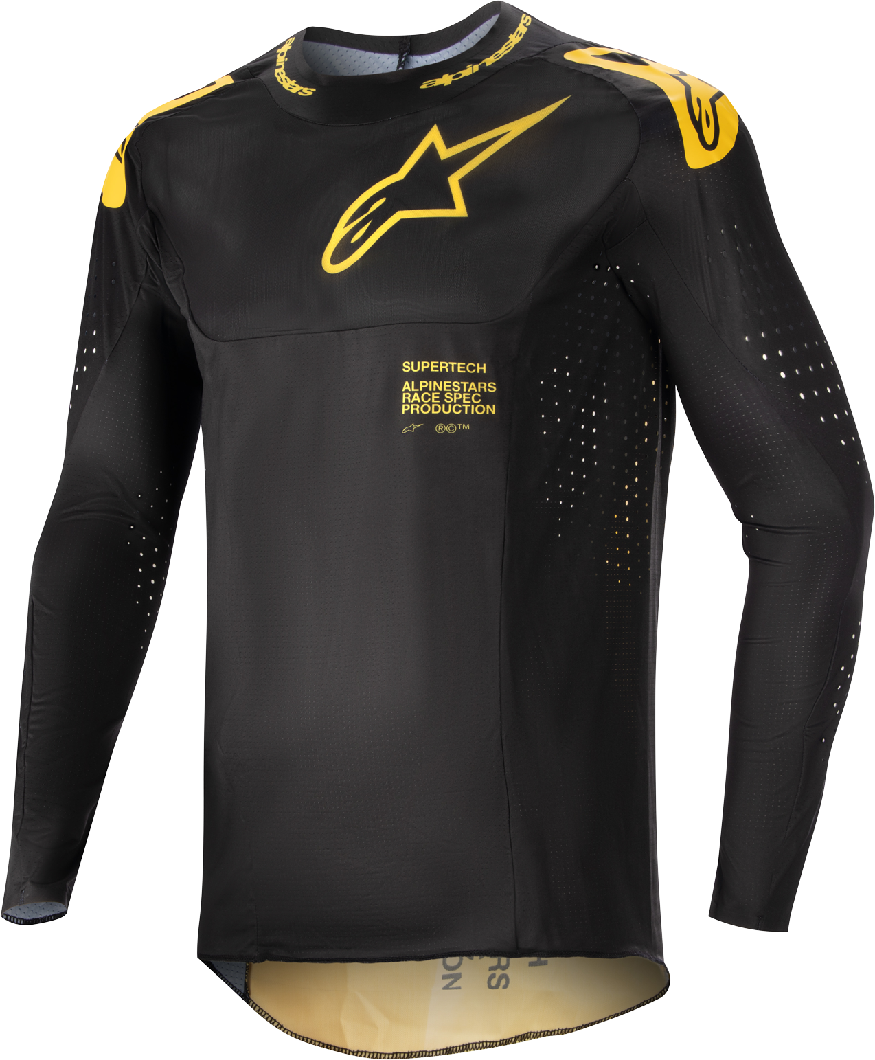 Alpinestars Camiseta de Cross  Supertech Ward Negro-Amarillo