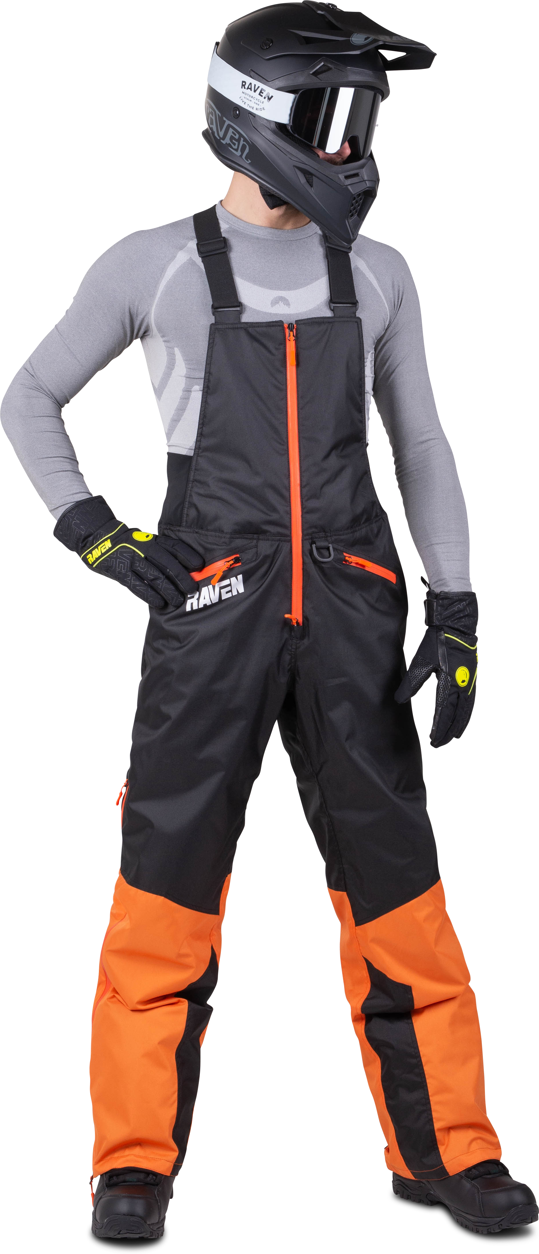 Raven Frontline Pantalones Negro-Naranja