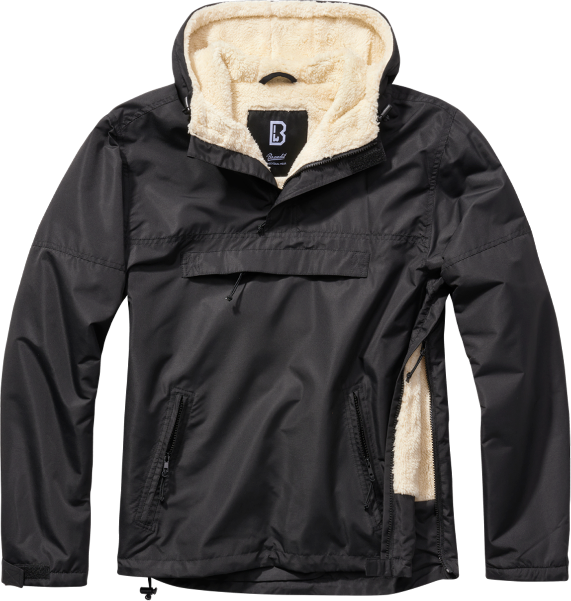 Brandit Chaqueta  Windbreaker Sherpa Negra