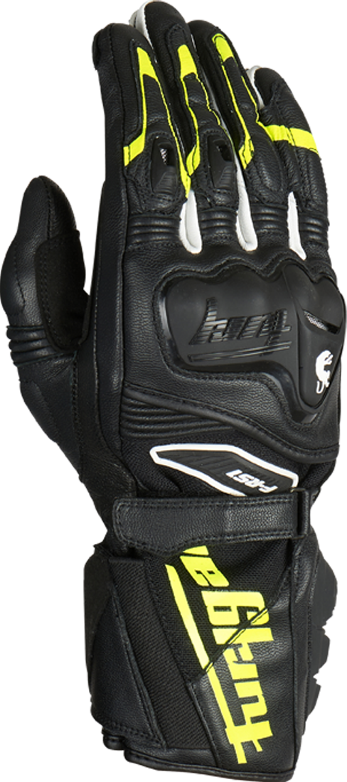 Furygan Guantes de Moto  F-RS1 Negro-Blanco-Amarillo-Blanco