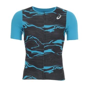 Asics SS 1/2 ZIP - Camiseta hombre digital aqua