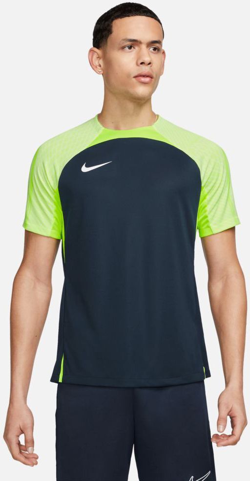 Camiseta Nike Strike 23 Azul Marino y Amarillo Fluorescente para Hombre - DR2276-452