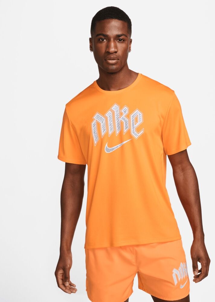 Top de entrenamiento Nike Miler Naranja y Blanco Hombre - DX0839-836