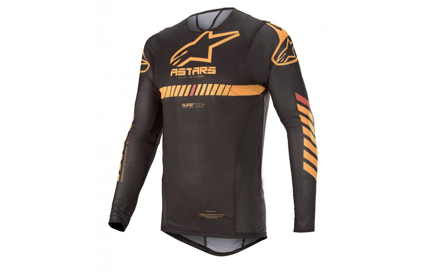 Camiseta Alpinestars Supertech Negro Naranja Rojo Fluo  3760720-1413