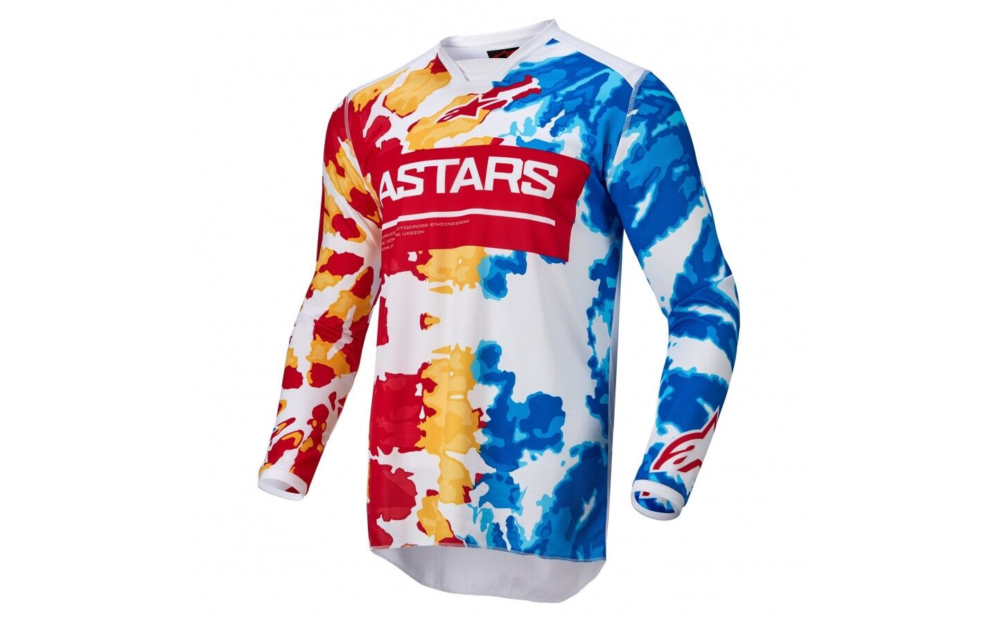 Camiseta Alpinestars Racer Squad Blanco Rojo Amarillo  3762022-2357