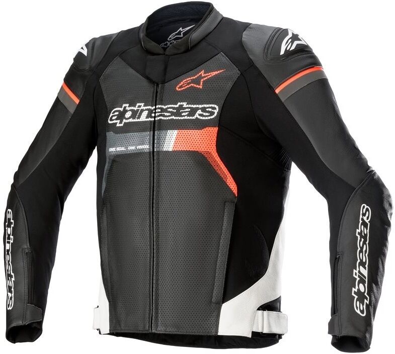 Chaqueta Alpinestars Gp Force Leather Airflow Negro Blanco Rojo  3100722-1231