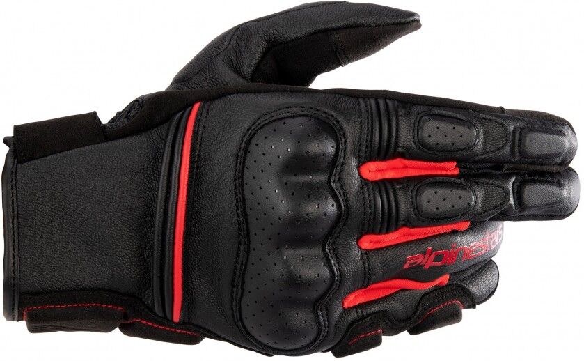 Guantes Alpinestars Phenom Leather Negro Brillo Rojo  3501723-1303