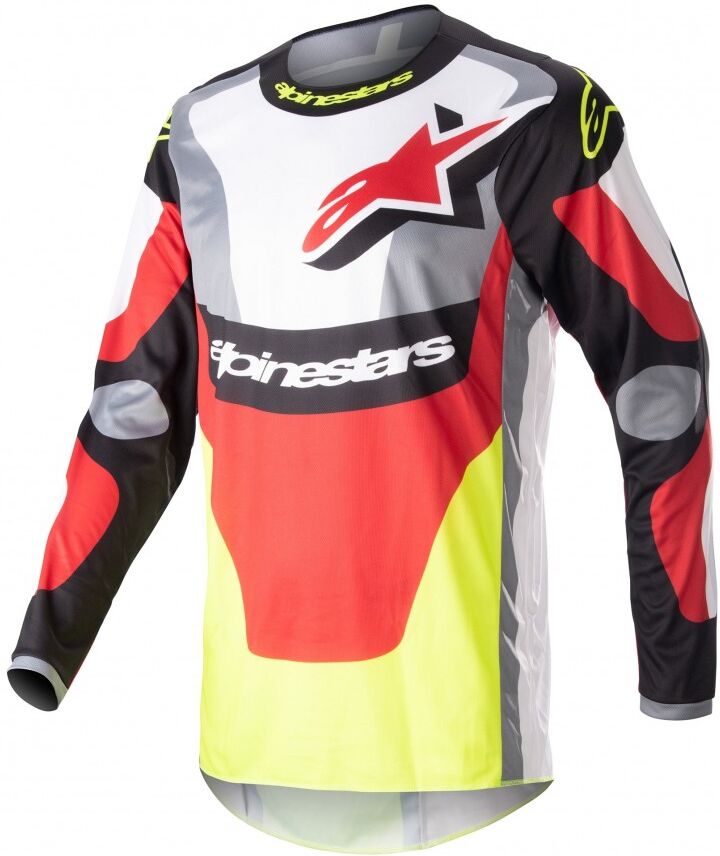 Camiseta Alpinestars Fluid Agento Negro Mars Rojo Amarillo Fluor  3762223-1125