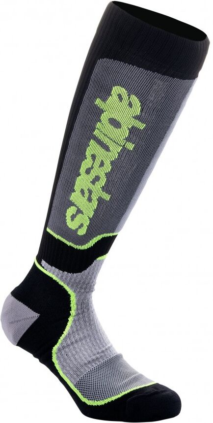 Calcetines Alpinestars Mx Plus Negro Gris Amarillo Fluor  4702324-175