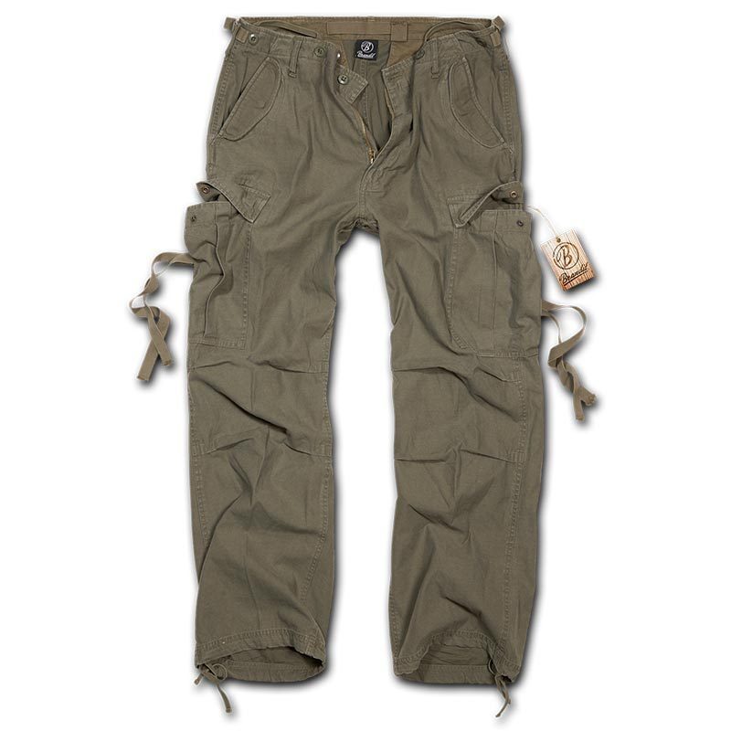 Brandit M-65 Vintage Pantalón - Verde (XL)