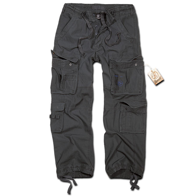 Brandit Pure Vintage Pantalones - Negro Gris (XL)
