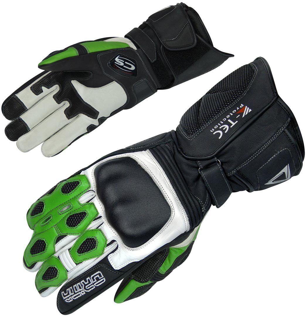 Orina Force Guantes de motocicleta - Negro Blanco Verde (S)