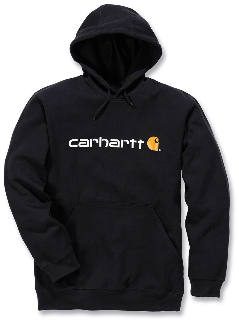 Carhartt Signature Logo Midweight Sudadera con capucha - Negro