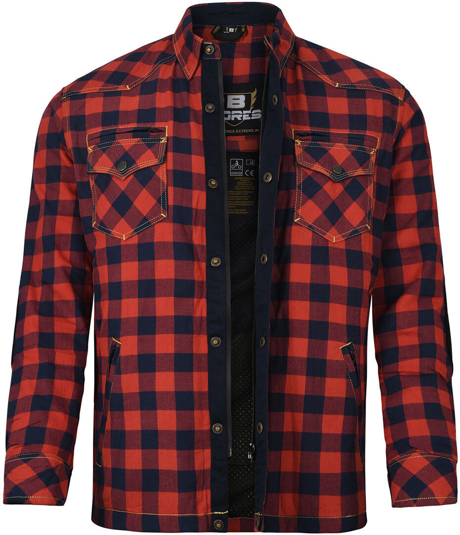 Bores Lumberjack Premium Camisa de moto - Rojo Azul (S)