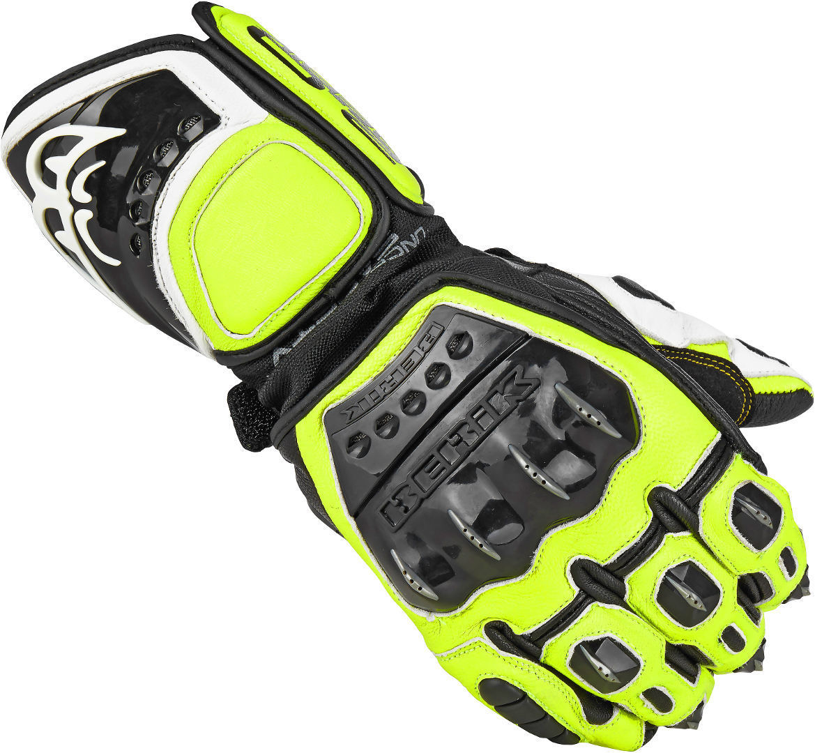 Berik MIsano Guantes de la motocicleta - Negro Amarillo (XS)